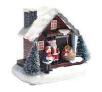 Abaodam Mini Christmas House Ornament Resin Luminous Decorative Snow House | Scratch Resistant Finish, Background Prop for Supermarkets, Smooth Texture, Battery Not Included
