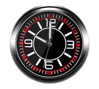 Abaodam Mini Digital Car Clock with Night Glow Feature, Easy Installation, Black Abs Electroplating Material, Portable Stick-on Dashboard Clock for Car Interior Decor