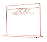 Abaodam Mini Doll Clothes Hanger and Rack Set 11pcs Rose Gold Metal Miniature Doll Apparel Hangers Display and Storage