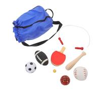 Abaodam Mini Dollhouse Sports Set Portable Compact Sturdy Miniature Table Tennis Basketball Baseball Soccer Jump Rope Accessories for Bjd Dolls Indoor Play and Travel