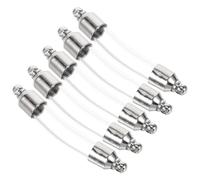 Abaodam Mini Glass Wish Bottles Necklaces Glass Vials 5pcs with Silver Screw Caps that Can Hold Leaves or Shells, for Jewelry Making and Craft Projects