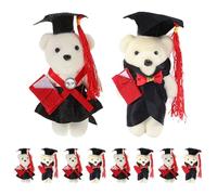 Abaodam Mini Graduation Bear Bouquet Diy Material, 10pcs Graduation Bear Bulk for Flower Bouquet Decor for Class of 2025 Preschool Kindergarten