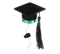 Abaodam Mini Graduation Hat Comfortable and Washable for Small Pets Felt Hamster Graduation Cap with Green Ribbon and Tassel like Hamsters and Hedgehogs Headwear and Parties