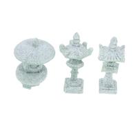 Abaodam Mini Japanese Pagoda Lantern Set 3pcs with Micro Landscape Design, Zen Garden Bonsai Decor for Outdoor Patio Yard Aquarium, Miniature Stone Garden Ornaments