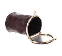 Abaodam Mini Lipstick Bag Leather Makeup Bag Mirror for Lipstick Storage and Cosmetics Small Portable Retro Style for Daily Use Travel