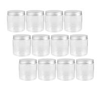 Abaodam Mini Mason Jars 12Pcs 250Ml Glass with Silver Aluminum Lids, Airtight Food Storage Containers for Travel, Salad, Candy, and Outdoor Use