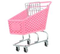 Abaodam Mini Metal Crafts Shopping Cart Miniature Grocery Trolley Sturdy Iron Storage Basket Random Color for Desktop Organizer Home Office Decor Random Color
