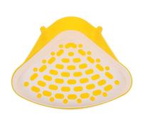 Abaodam Mini Pet Toilet Tray for Rabbits Guinea Pigs Chinchillas, Yellow Plastic Triangular Pet Potty Box with Lid, Small Animal Pee Litter Box for Cage Corner Use