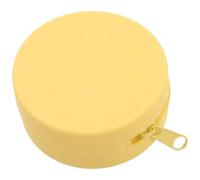 Abaodam Mini Round Silicone Coin Purse Small Wallet with Zipper Earphone Storage Bag Cute Yellow Coin Pouch for Women and Travel
