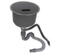 Abaodam Mini RV Round Sink with Integrated Overflow and Drain Kit, 11 Inch 304 Stainless Steel Kitchen Bowl for Motorhome Kitchens, Undermount or Countertop Installation