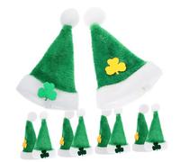Abaodam Mini Shamrock Doll Hat Ornaments and Small Decorative Diy Mini Hats Set for St Patrick’s Day Party Supplies, 20pcs Doll Clothes Accessories with Green and Gold Leaves, Photo Prop Accessory