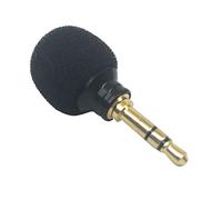 Abaodam Mini Stereo Microphone for Mobile Phone Voice Recording Metal Mic with Compact Design Easy to Use for Chatting and Video Sharing (Black)