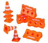 Abaodam Mini Traffic Cones Orange Cones Fences for Boy Girl Educational Traffic Signs for Teaching Safety Cognition Compact Multi-functional Toys for Boys Girls