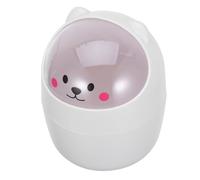 Abaodam Mini Trash Can with Shake Lid, Lightweight Plastic Desktop Waste Bin, Lovely round Design for Bedroom and Toilet, Small Cute Rubbish Container for Family Use