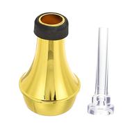 Abaodam Mini Trumpet Practice Mute Set with Gold Abs Straight Mute and 3c Plastic Mouthpiece, Beginner Trumpet Silence Accessory for Quiet Playing and Brass Instrument Practice