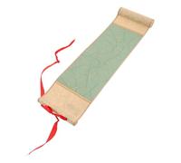 Abaodam Mini Vintage Calligraphy Hanging Scroll, Portable Blank Chinese Calligraphy Paper Roll, Yellow Cloth Leaf Pattern, Matcha Green Xuan Rice Paper for Art Wall Scroll and Painting