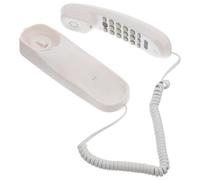 Abaodam Mini Wall-mount Telephone Corded Landline Phone for Home Office Bathroom, White Compact Wall Hanging Phone with Handset for Hotel and Household Use