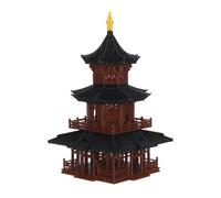 Abaodam Miniature Asian Pagoda Garden Statue for Aquarium Decoration Intricate Pavilion Sculpture with Traditional Chinese Design Versatile Home and Office Ornament Serene Micro Landscape