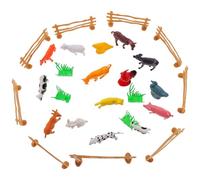 Abaodam Miniature Farm Animal Figurines with Plastic Fence Realistic Textures and Colors Educational Farmhouse Kit for Play and Creative Learning