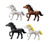 Abaodam Miniature Horse Figurine Set of 4, Realistic Small Animal Model Sculptures for Home Decor and Desktop Adornment, Cartoon Style Simulation Animal for Collectors