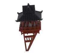 Abaodam Miniature Japanese Pavilion Decor Floating Bonsai Pagoda Statue for Zen Gardens Indoor Terrariums Asian Style Plastic Bonsai Pavilion Ornament with Intricate Details and Visual
