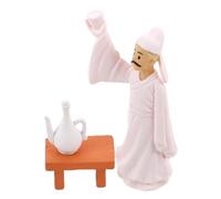 Abaodam Miniature Li Figurine with Table for Small Spaces Chinese Cultural Sculpture Elegant Bonsai Ornament for Home Office Patio Garden Decor
