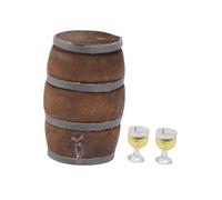 Abaodam Miniature Red Wine Barrel Set of 4 Vintage Dollhouse Accessories for Pub Bar Decoration Small Wine Cellar Ornaments for Craft Enthusiasts and Collectors