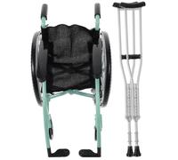 Abaodam Miniature Simulation Wheelchair and Crutch for Dollhouse Decor Realistic Folding Design with Chic Colors Props for DIY Micro-landscape and Photo Display