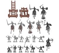 Abaodam Miniature Soldier Figurines Set Medieval Knight Horse Models, Tiny Soldier Figures for Sand Table Dioramas and ’ Miniature Playsets, Small Military People Models for Creative