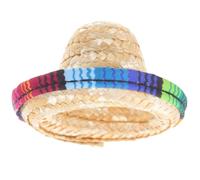 Abaodam Miniature Straw Hat Mini Sombrero Tiny Doll Hat DIY Craft Accessory Decorative for Party and Doll Bottle Decor