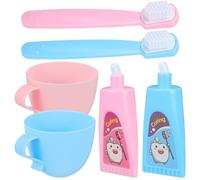 Abaodam Miniature Toothpaste, Brush and Mug 2 Sets Mini Bathroom Sets | Diy Decor Kit Doll Accessories Kit Miniature Bathroom Set 18 Inch Doll Role Play Reborn Baby Dolls Accessories