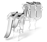 Abaodam Mobile Game Controller 1 Pair Silver Abs Rubber Triggers with Aim and Fire Buttons for Mobile Phone Gaming and Survival Rules