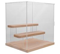 Abaodam Model Display Case, Acrylic Multi-layer with 3-tier Stair-type Rack for and Contemporary Style Storage Box Packing Cartoon Figures Dolls Suitable for Daily Life