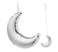 Abaodam Moon Hanging Decor Silver Pendant Disco Ball Wall Hanging Mirror Ornament