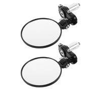 Abaodam Motorcycle Bar End Mirrors Pair, Adjustable round Rearview Mirrors 2pcs with Smooth Edge, Aluminium Alloy and Glass, Fits 22mm Handlebar for Road Bike and Scooter, for Daily