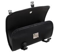 Abaodam Motorcycle Saddle Bag with Lock All Weather PU Storage for Versatile Mounting Front Tail Side Durable and Secure Motorbike Tool Bag Black