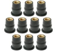 Abaodam Motorcycle Windscreen Fastener Kit M5 10Pcs Rubber Well Nuts with Copper Nuts and Flanged Ends for Secure Windscreen Attachment