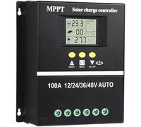 Abaodam Mppt Solar Charge Controller 12v 24v with Lcd Display and High Efficiency Charging, Aluminum and Plastic Material Suitable for Batteries and Solar Panels in Outdoor Energy Systems