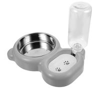 Abaodam Multi Function Automatic Cat Food Feeder with Neck Protection Stainless Steel Water Bowl for Cats Dogs and Rabbits Detachable Pet Feeding Station for Home and Professional Use