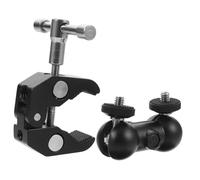 Abaodam Multi-function Large Crab Claw Microphone Clamp with Double Head Ball Joint Stainless Steel Mic Holder Set for Outdoor and Studio Use, 2pcs Microphone Support Mount