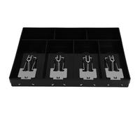 Abaodam Multi-grids Cashier Box with Metal Clip, Cash Tray for Shop with 4 Compartments, Portable Cash Drawer Organizer for Retail and Supermarket Money Storage