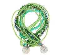 Abaodam Multi-layer Green Beaded Bracelet for Women, Handmade Boho Wrap Bracelet with Crystal Accents, Gypsy Style Jewelry for Beach and Vacation Wear