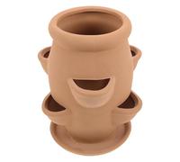 Abaodam Multi Pocket Strawberry Tower Planter - Terracotta 6-Pocket Decorative Plant Container for Succulents Indoor Home Interiors 7.48X5.91X5.91In