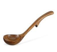 Abaodam Multifunctional Wooden Cooking Spoon with Hook Design, Sturdy Acacia Wood Ladle for Stirring and Serving, Kitchen Utensil for Everyday Cooking and Mixing