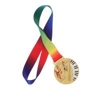 Abaodam Music Competition Medals Zinc Alloy Award with Neck Ribbon for Piano Singing Dance Events Music Themed Prizes for Performances and School Festivals
