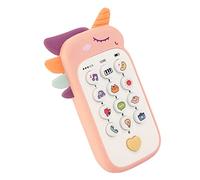 Abaodam Musical Phone Bite Resistant Musical Cell Phone with Bright Colors Engaging Sounds and Early Learning Features for Boy Girl and Pink