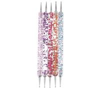 Abaodam Nail Art Dotting Pen Set Dual-ended Rhinestone Picker Tools 5pcs with Acrylic Rods Stylish and Practical Design for Salon and Personal Use