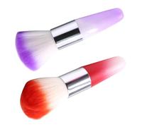 Abaodam Nail Art Dust Brush for Acrylic Nails Soft Makeup Brush 2pcs with Artificial Fiber Easy Dust Cleaning and Powder Application Random Color for Professional Manicure Use at Home