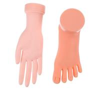 Abaodam Nail Art Practice Left Hand Model with High Simulation and Lightweight Design 2pcs Realistic Silicone Rubber Fake Hand and Random Color for Manicure Training for Salon Artists