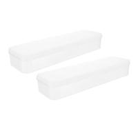 Abaodam Nail Tool Storage Box 2Pcs Double-Layer Empty Case White with Compartments for Nail Art Equipment and Grinding Tool Organiser